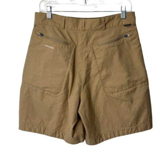 Icebreaker Womens Size 30 Shorts 8" Tan Casual Hiking Zip Pockets - Picture 2 of 6